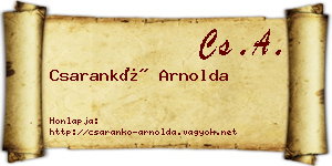 Csarankó Arnolda névjegykártya